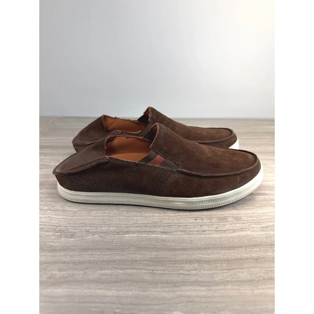 OluKai Pahono Brown Suede Drop-In Heel Loafers Men's Size 10 Slip On Shoes